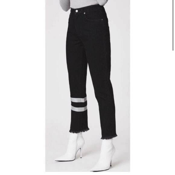Carmar Denim black Juliet reflective stripe jeans NWT